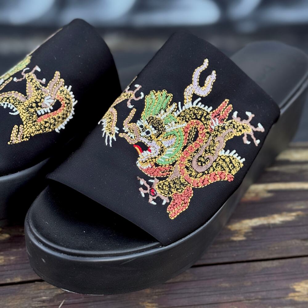 Y2k Bebe Dragon Platform Slides Size 9 - image 2